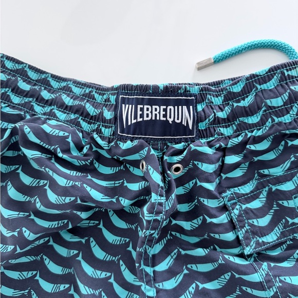 Vilebrequin Aqua and Navy Swim Trunks - Picture 2 of 3